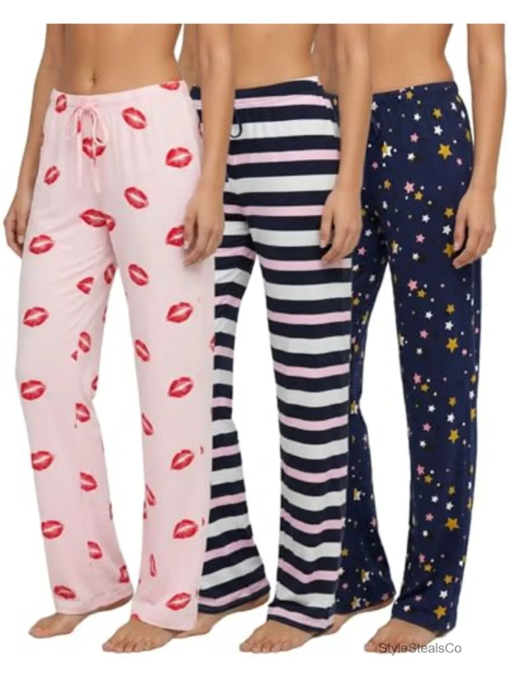 Women's Ultra-Soft Comfy Pajama Lounge Pants Sleepwear 3-Pack
